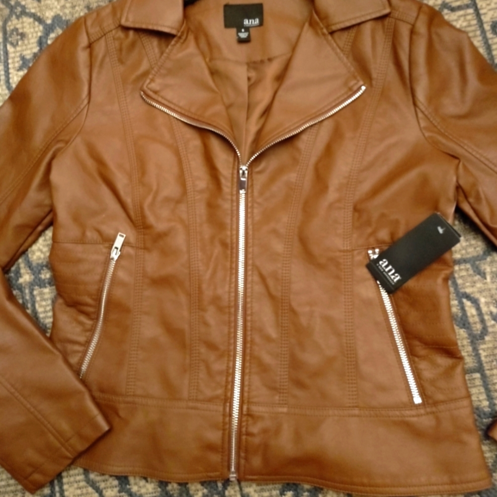 BNWT A.N.A fitted faux leather jacket.